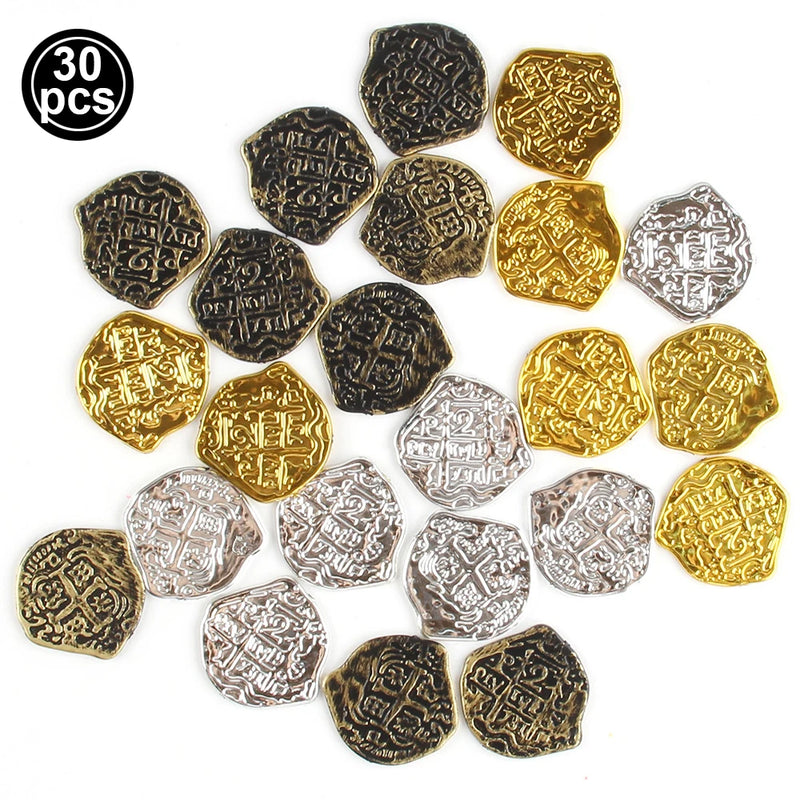 Caixa de peito de tesouro pirata, cor antiga, moedas de ouro pirata, moedas de ouro romanas, jogos de baú de tesouro, brinquedos, decorações de festa cosplay
