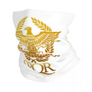 Vintage Gold Roman Emblem Bandana para Caminhadas, Neck Warmer, Gaiter Scarf, Gaiter Face Cover, Byzantine Eagle, Roma, SPQR, Inverno