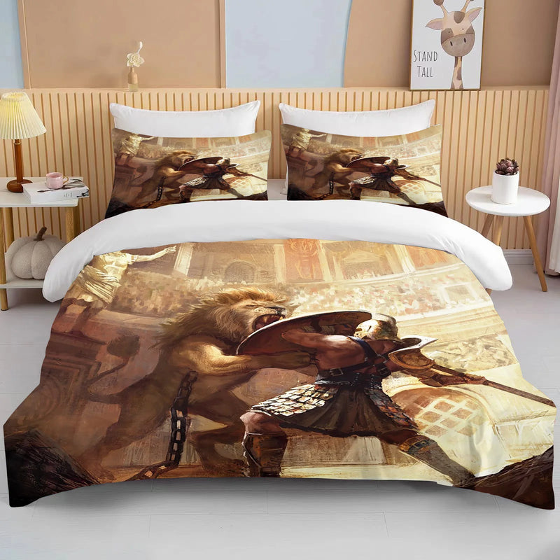 Ancient Rome Gladiator Bedding Set Duvet Cover Warrior Warrior Single Adult Twin Full Queen Adult Household Bed Three Piece Set