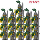 Idade medieval Castelo Blocos de Construção, Guerreiros espartanos, Cruzado Legião Romana, Infantaria Cavalaria, Figuras do Castelo, Brinquedos