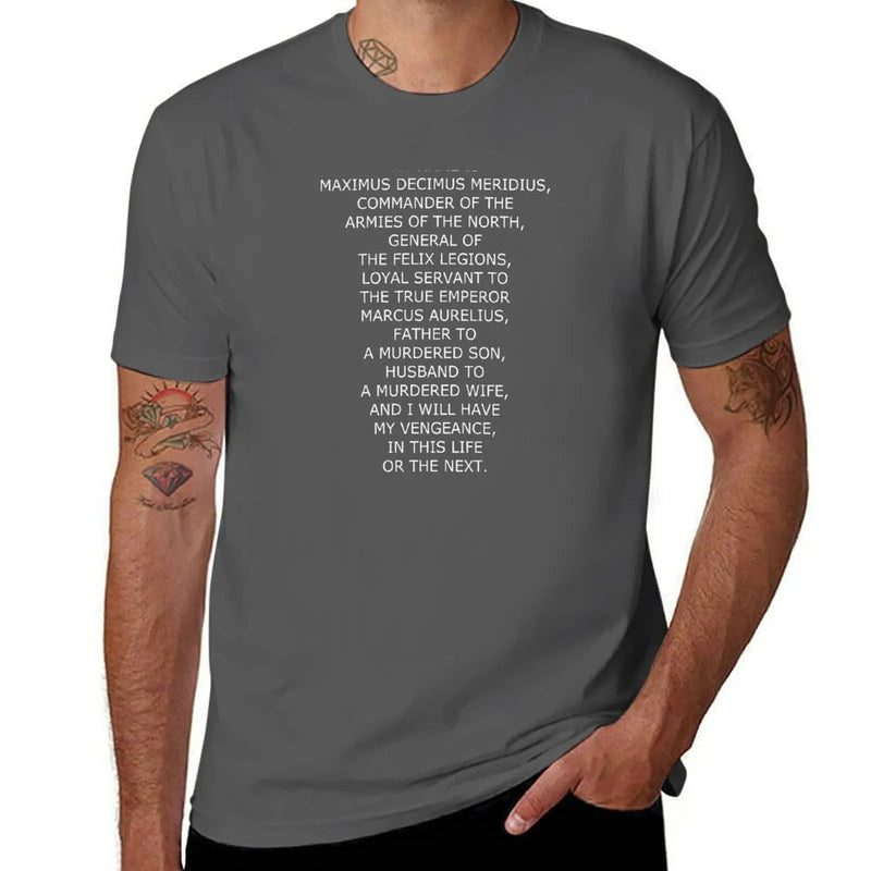 Camiseta Masculina Maximus – Citação Gladiador Autêntica