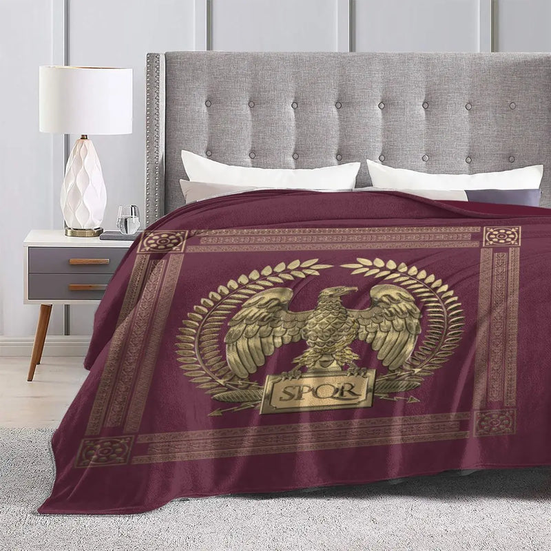 Cobertor Águia Imperial SPQR – A Grandeza de Roma Em Cada Fio de Flanela