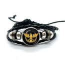 Spqr Império Romano Legiões Pulseiras De Couro Preto, Cúpula De Vidro, Multicamadas Pulseiras Trançadas, Presentes De Jóias