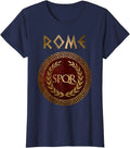 Camiseta Masculina SPQR – Símbolo da Roma Antiga em Algodão 100%