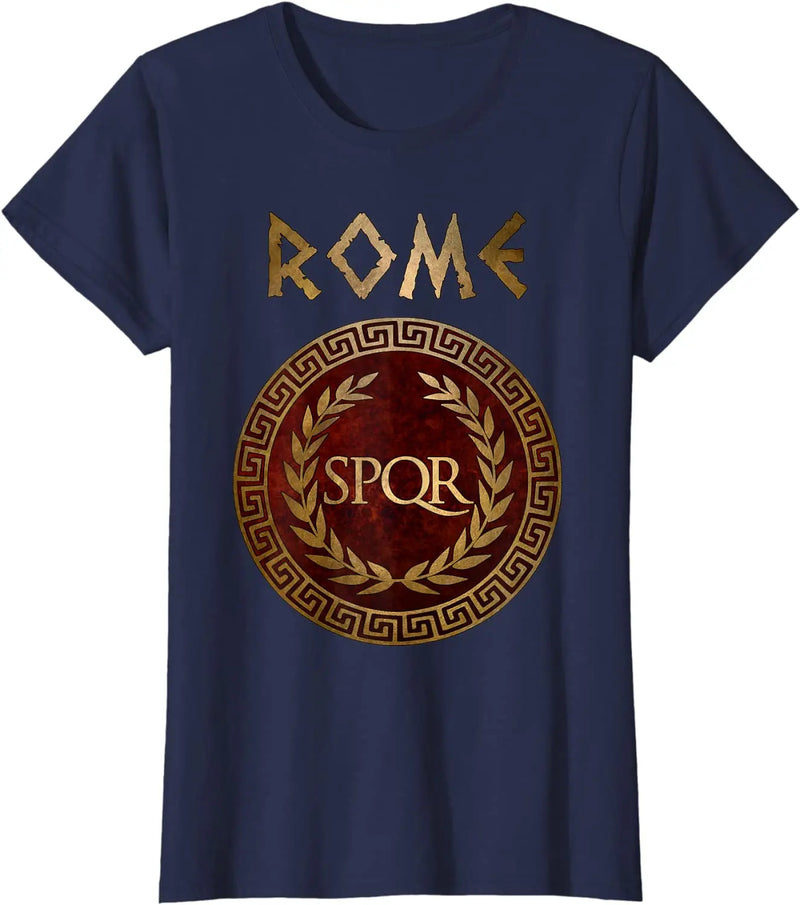 Camiseta Masculina SPQR – Símbolo da Roma Antiga em Algodão 100%