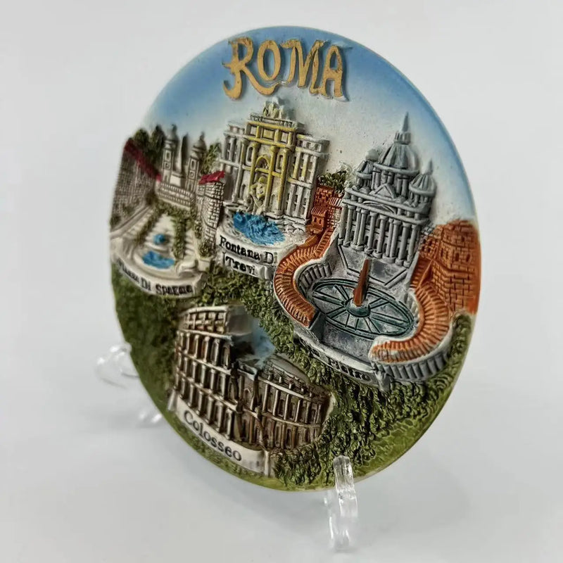 Placa Decorativa Roma Antiga – Resina Pintada à Mão | Arte Histórica com Elegância Clássica