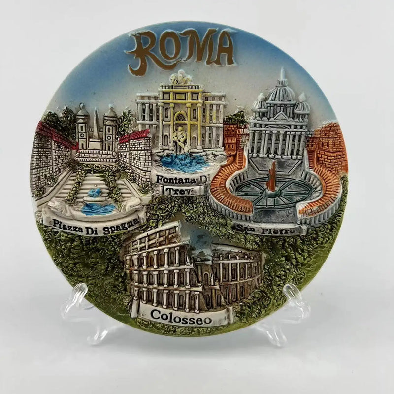 Placa Decorativa Roma Antiga – Resina Pintada à Mão | Arte Histórica com Elegância Clássica