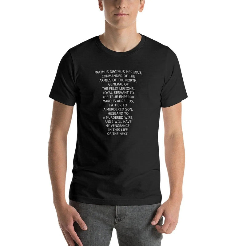Camiseta Masculina Maximus – Citação Gladiador Autêntica