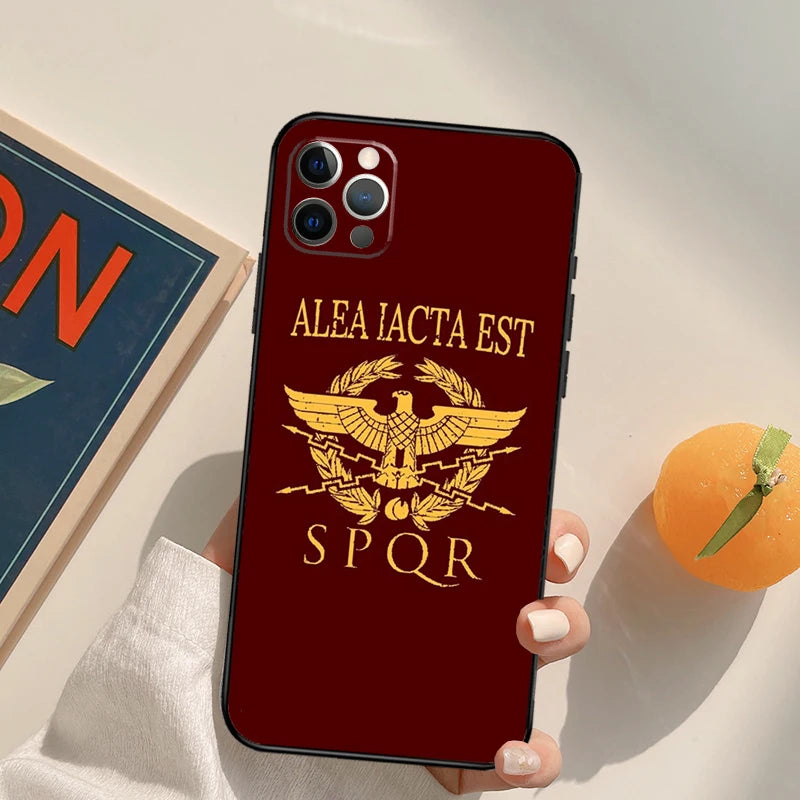 Capa SPQR Legião Imperial Romana, Capa para iPhone 15, 14, 13, 12, 11 Pro Max, XS, XR, X, 12, 13 Mini, 7, 8, 15 Plus, SE, 2022
