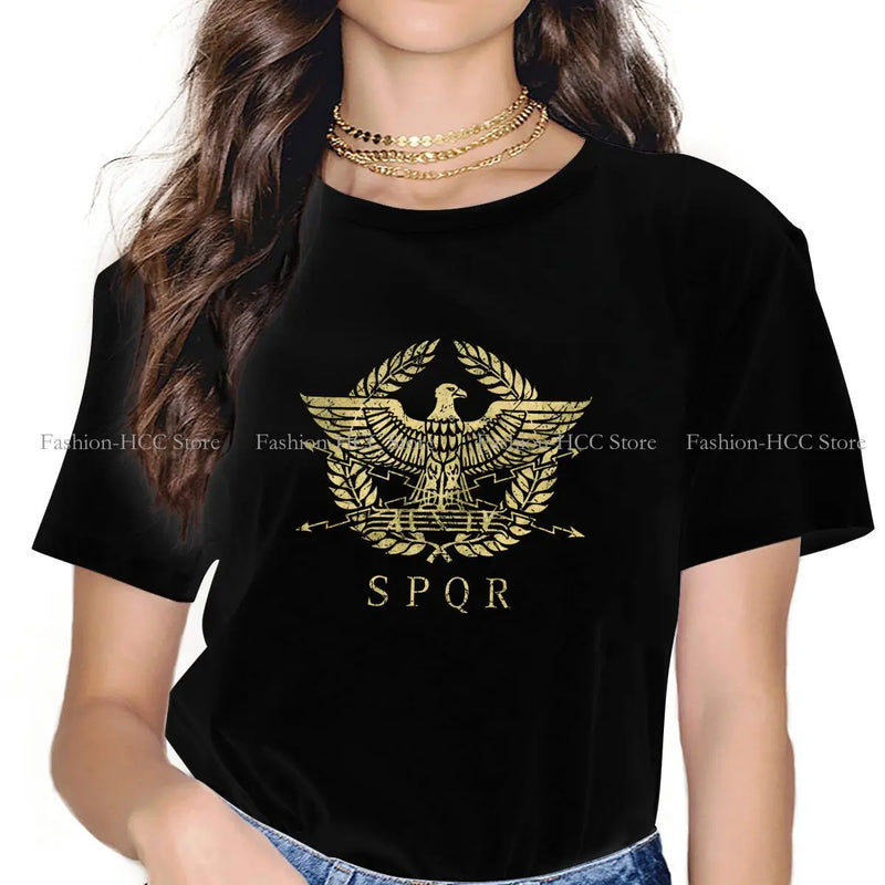 Camiseta Feminina SPQR – Design Autêntico Roma Antiga