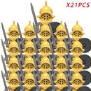 Idade medieval Castelo Blocos de Construção, Guerreiros espartanos, Cruzado Legião Romana, Infantaria Cavalaria, Figuras do Castelo, Brinquedos