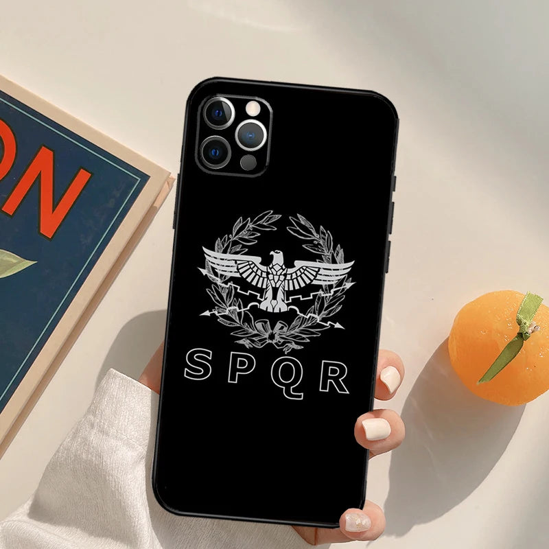 Capa SPQR Legião Imperial Romana, Capa para iPhone 15, 14, 13, 12, 11 Pro Max, XS, XR, X, 12, 13 Mini, 7, 8, 15 Plus, SE, 2022