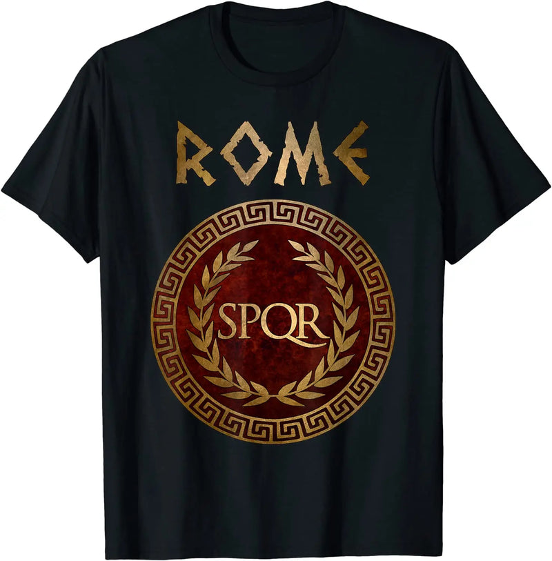 Camiseta Masculina SPQR – Símbolo da Roma Antiga em Algodão 100%