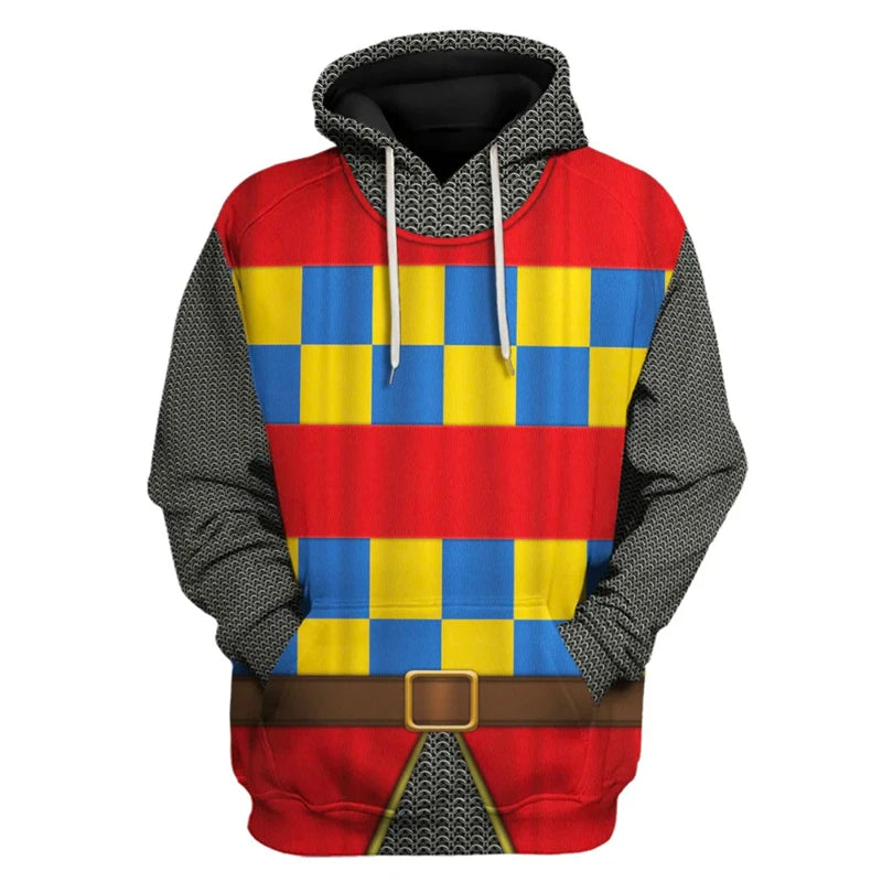 Knight Armor 3d Printed Sweatshirts Male Funny Graphic Cosplay Hoodies Casual Men's Hoody Vintage Fashion Printing Pullovers