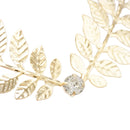 Tiara Romana de Cristal Folha de Ouro – Elegância Nupcial com História