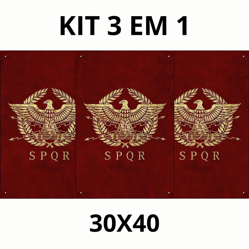 Placa de Metal SPQR – O Símbolo Supremo da Roma Antiga na Sua Decoração